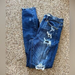 KanCan | Blue Skinny Jeans with Distressed Details